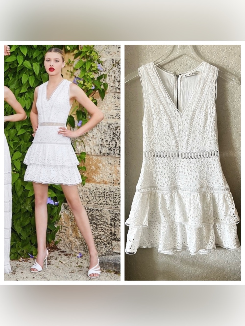 Alice + Olivia Tonie Embroidered Eyelet Dress size 2
